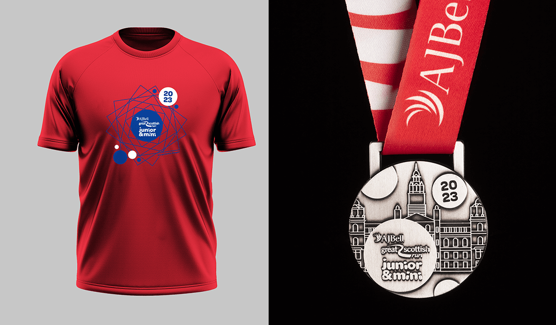 2023 Junior & mini great scottish run t-shirt and medal