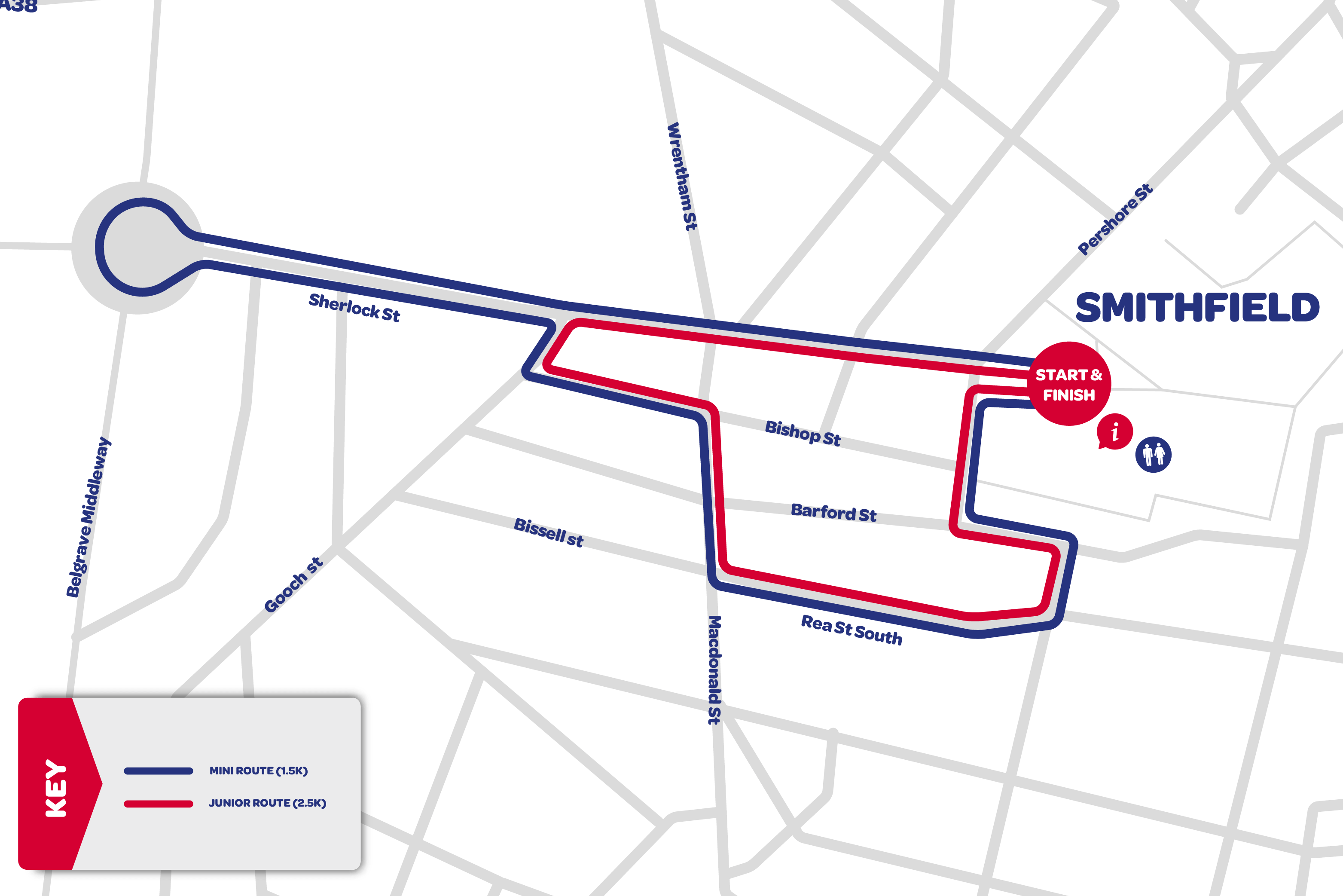Map of the junior and mini routes 2024